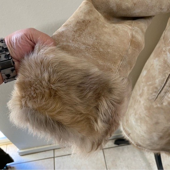 Via Veneto Jacket Womens Size Medium Tan  Lambskin Coat Penny Lane Joplin - Picture 5 of 17